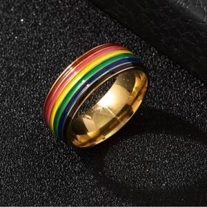 Men’s Titanium Steel Rainbow Style 6mm Band Size 13